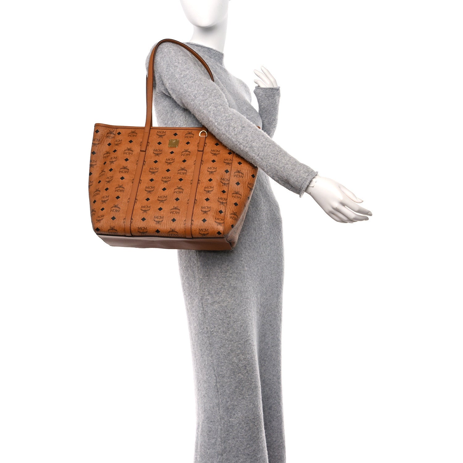 MCM Visetos Toni Shopper Tote Cognac 2 of 10