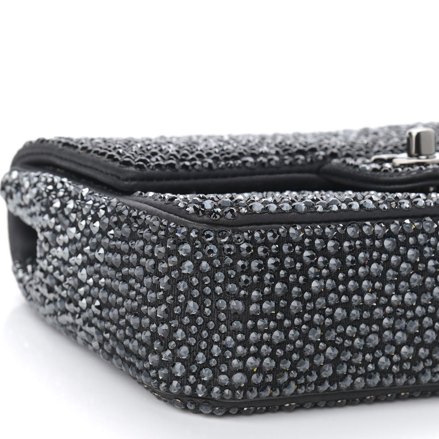 Lambskin Crystal Diamante Small Flap Black