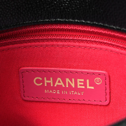 Chanel Shiny Caviar Quilted Small Chain Melody Flap Black 6 of 11