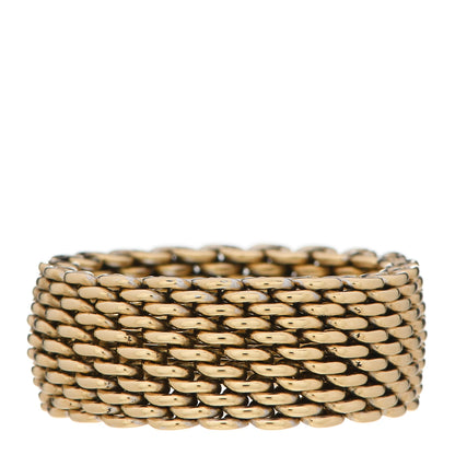 Tiffany 18K Yellow Gold Wide Somerset Mesh Ring 61 9.5 1 of 5