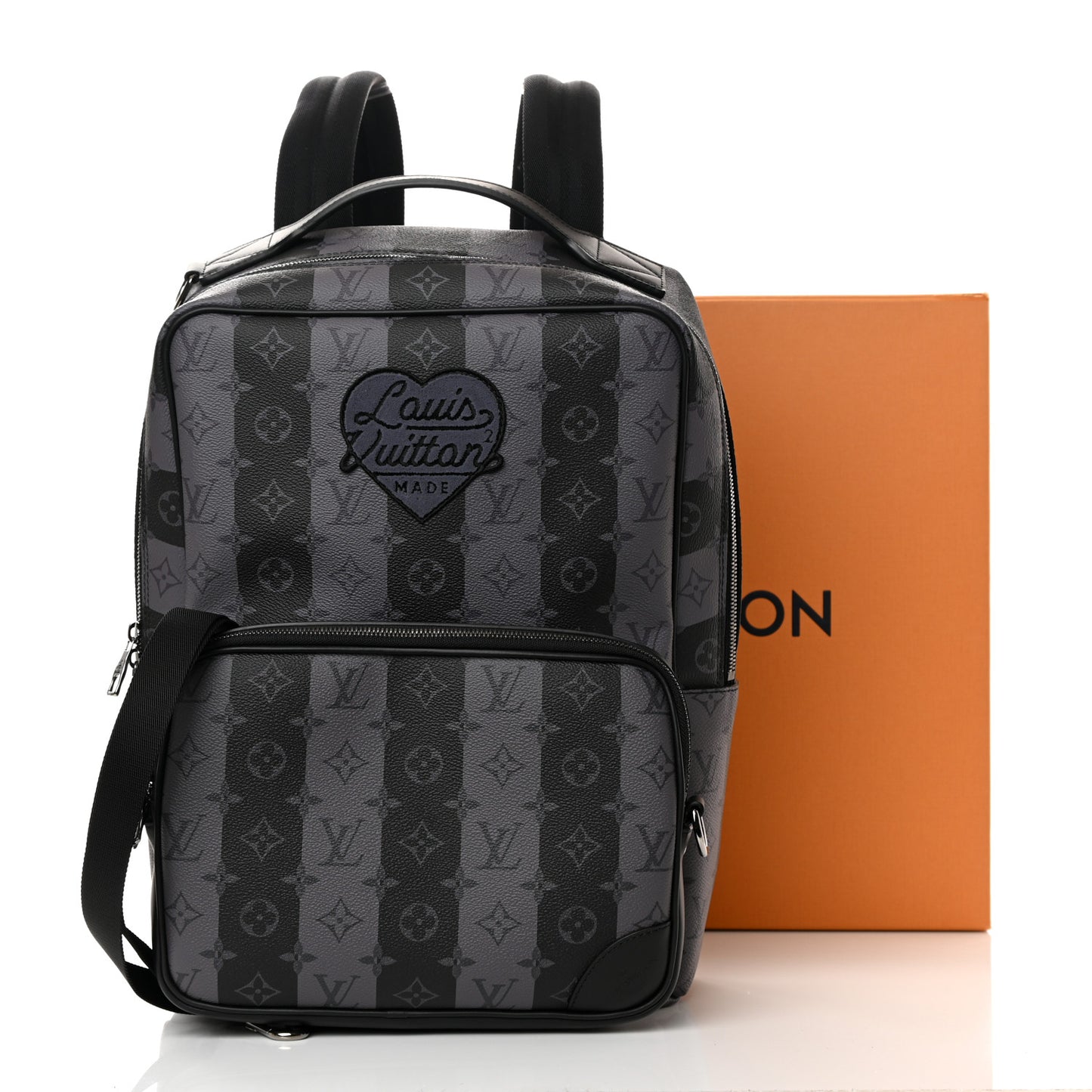 X NIGO Monogram Eclipse Stripes LV Heart Modular Utilitary Backpack