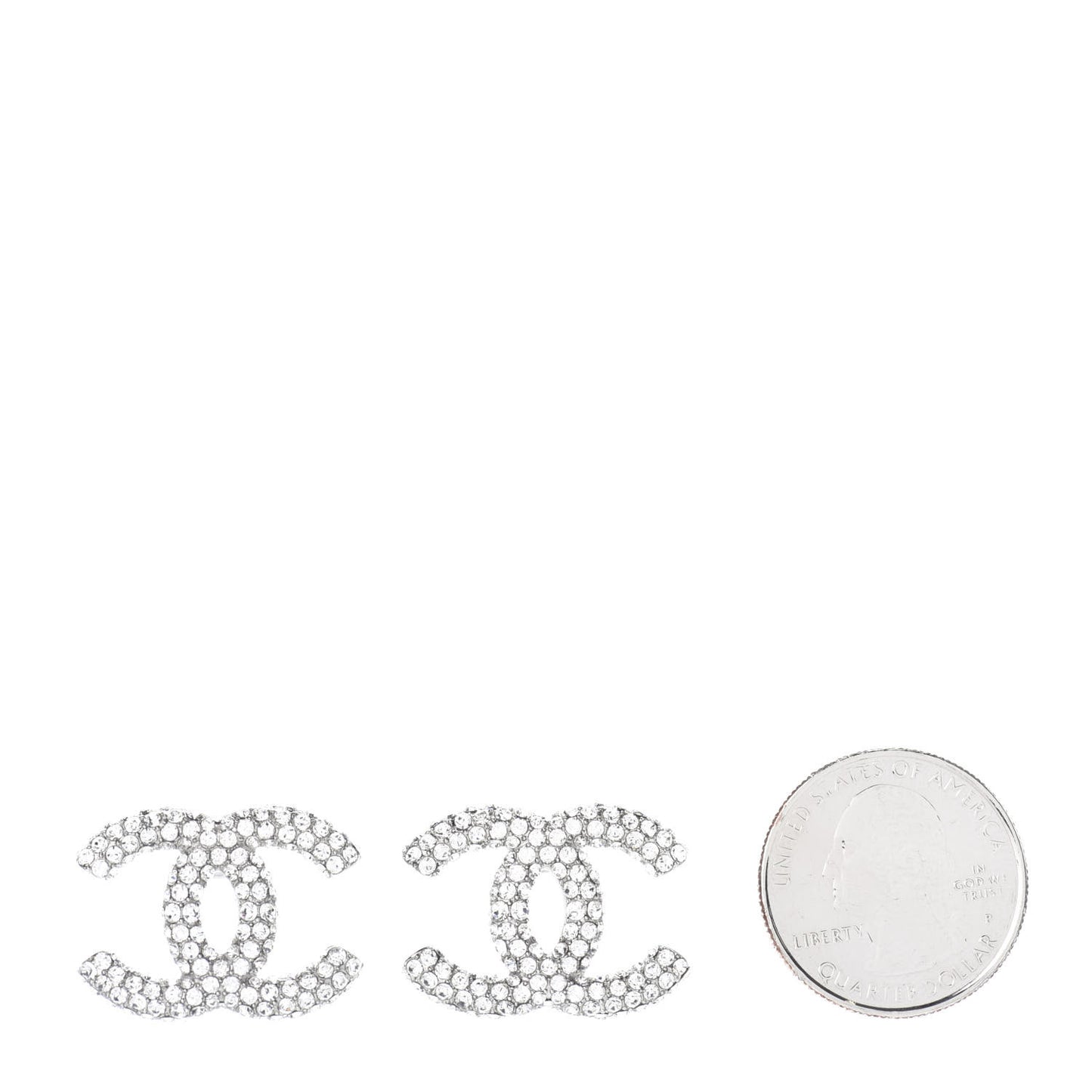 Crystal CC Earrings Silver
