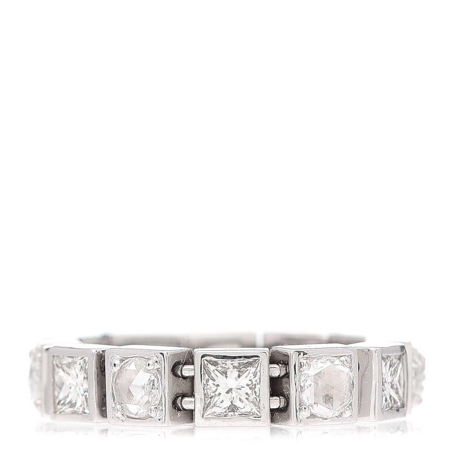 18K White Gold Diamond T Line Band Ring 49 4.75