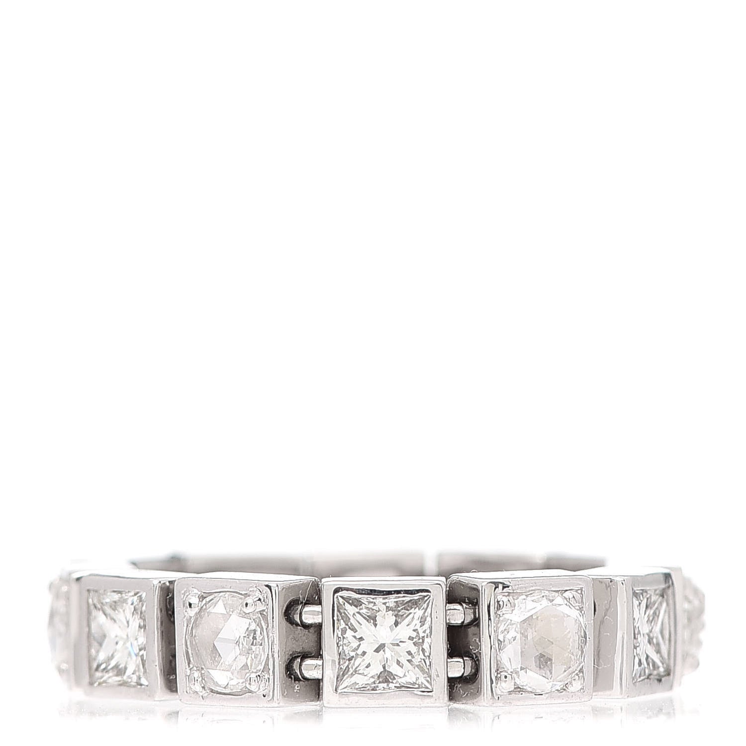 Tiffany 18K White Gold Diamond T Line Band Ring 49 4.75 3 of 4
