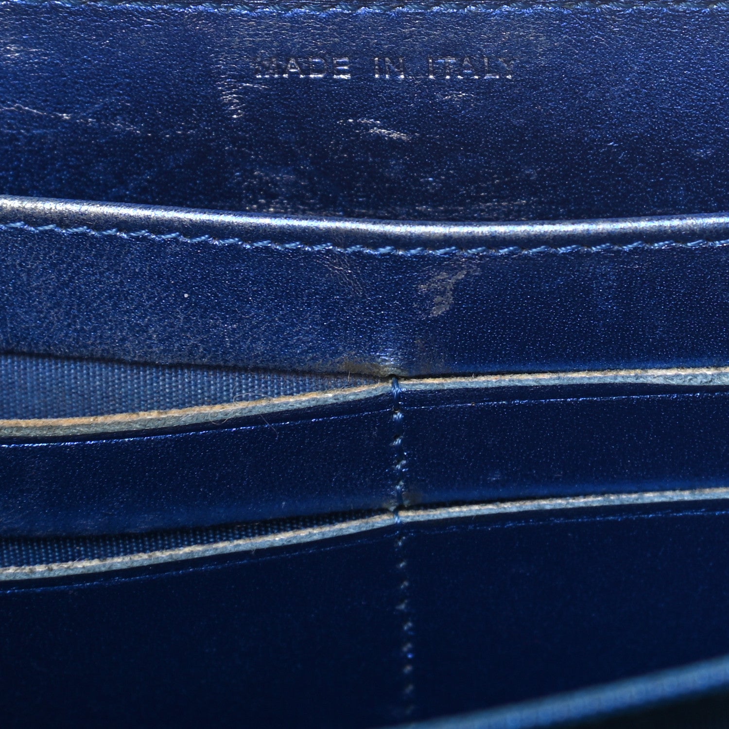 Chanel Metallic Patent Calfskin Quilted Boy L-Gusset Zip Wallet Blue 10 of 10