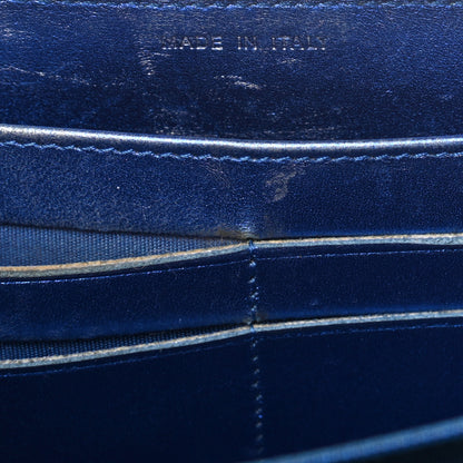 Chanel Metallic Patent Calfskin Quilted Boy L-Gusset Zip Wallet Blue 10 of 10