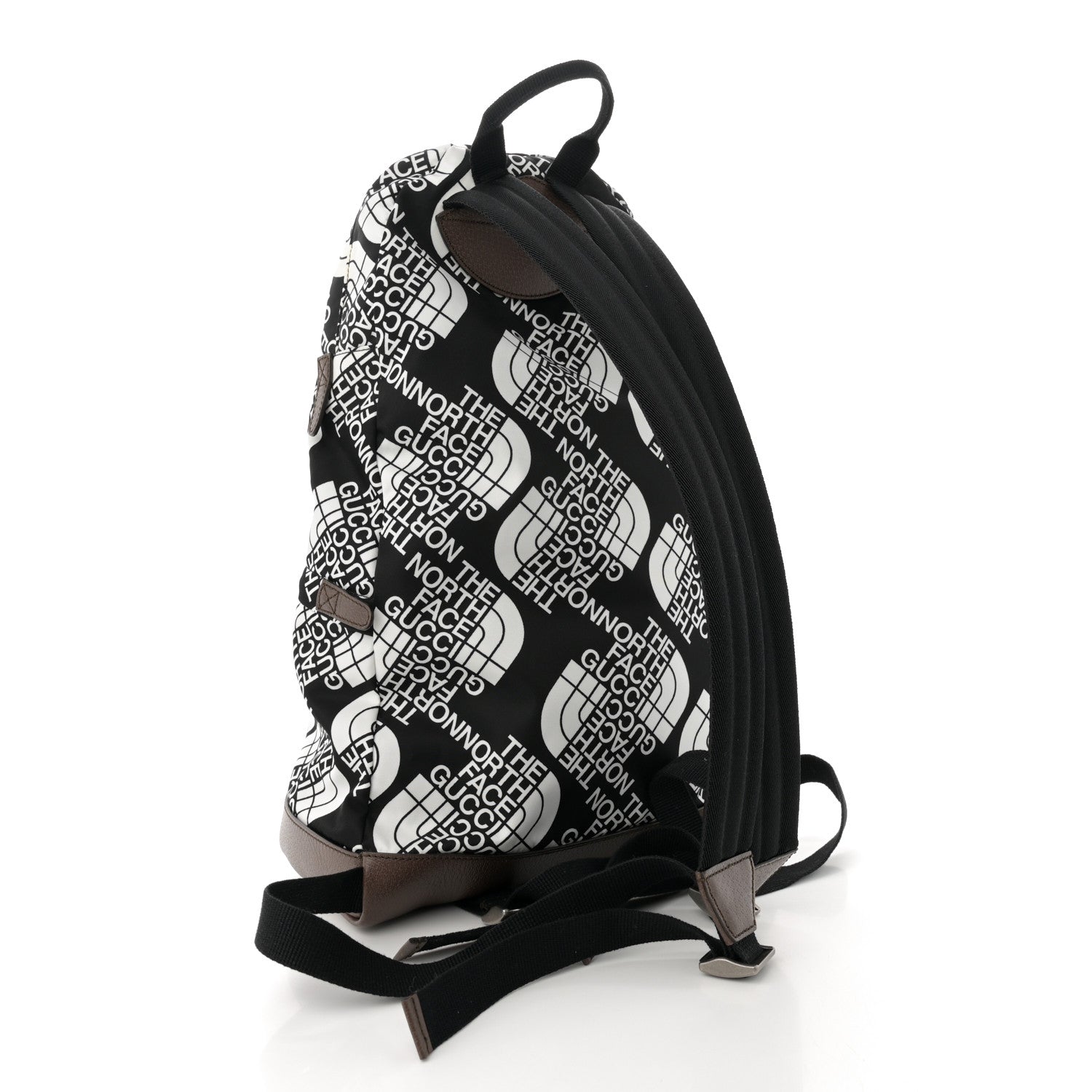 Gucci X THE NORTH FACE Econyl Nylon Medium Backpack Black Ivory New Acero Crop 3 of 11