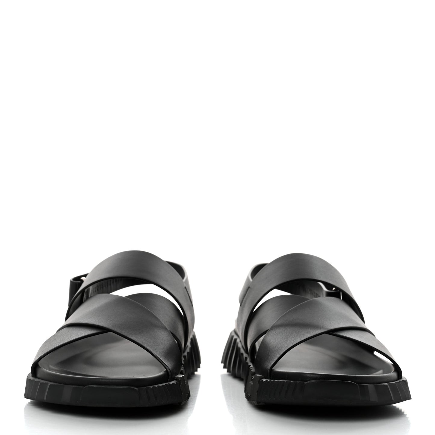 Calfskin Goatskin Mens Electric Sandals 43 Black