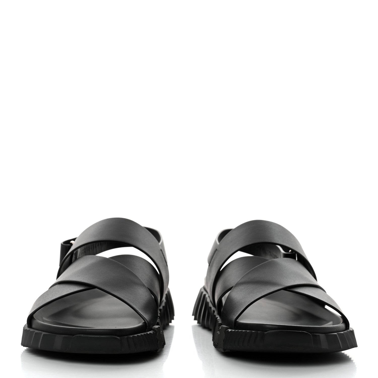 Hermes Calfskin Goatskin Mens Electric Sandals 43 Black 2 of 9