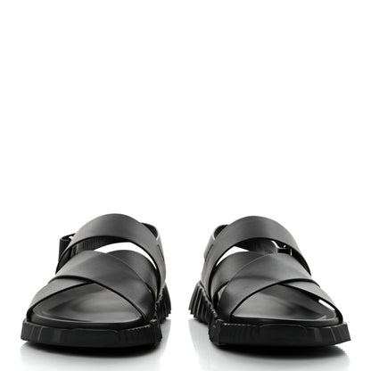 Hermes Calfskin Goatskin Mens Electric Sandals 43 Black 2 of 9
