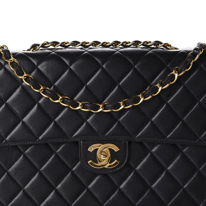 Chanel Lambskin Quilted XL Jumbo Single Flap Black 12 of 12