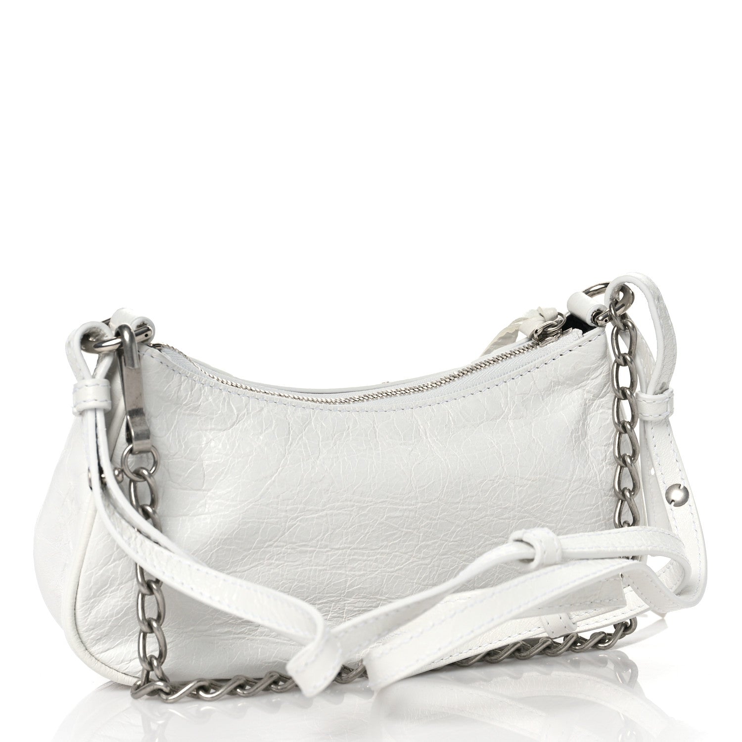 Balenciaga Agneau Arena Le Cagole Mini Purse With Chain Optic White 2 of 7