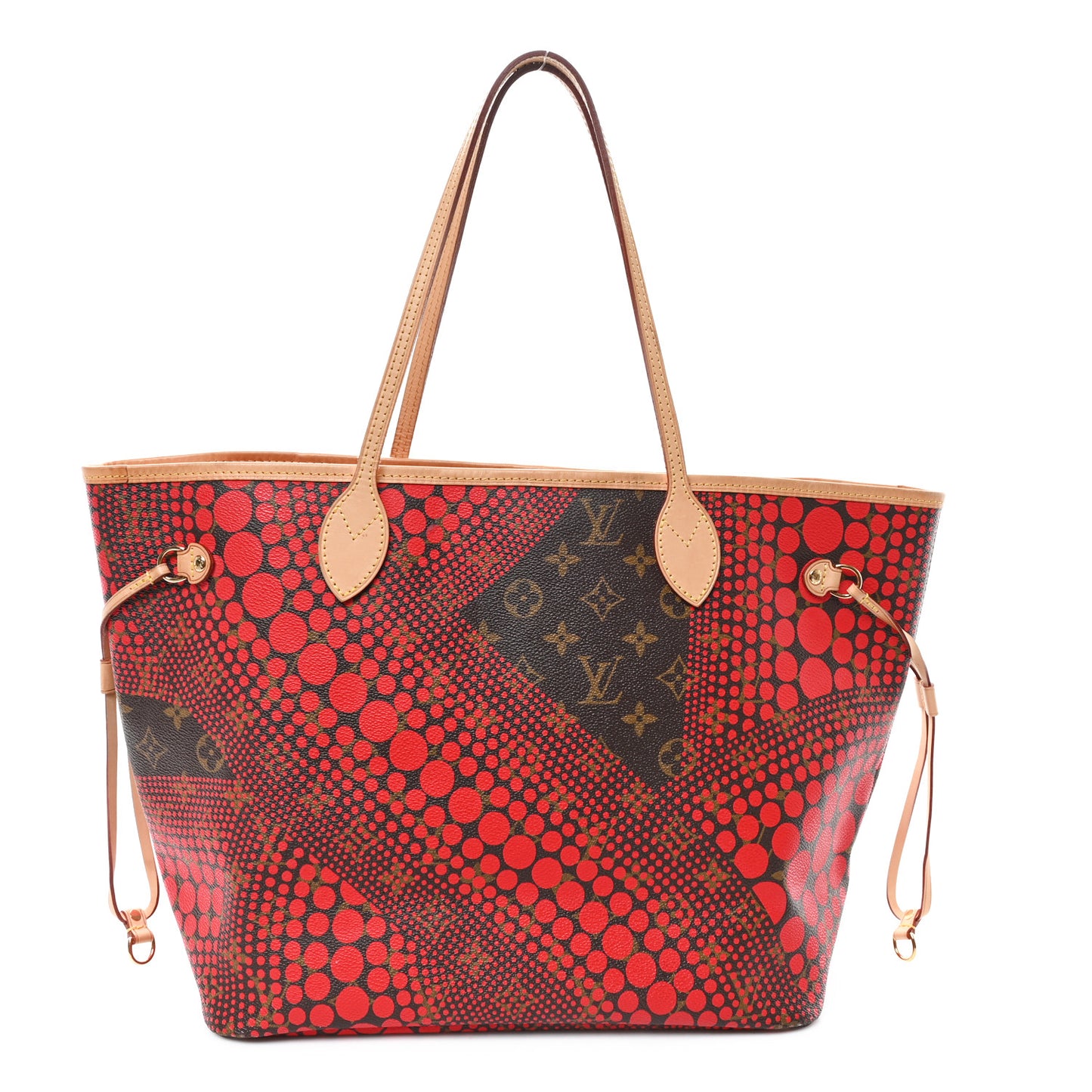Monogram Kusama Waves Neverfull MM Red