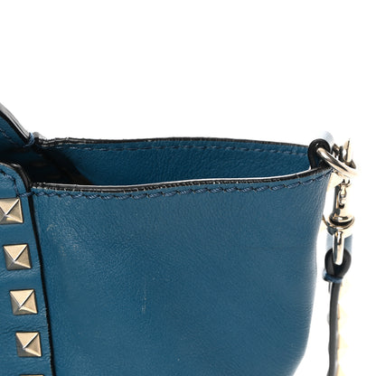 Valentino Garavani Calfskin Medium Rockstud Tote Blue 19 of 25