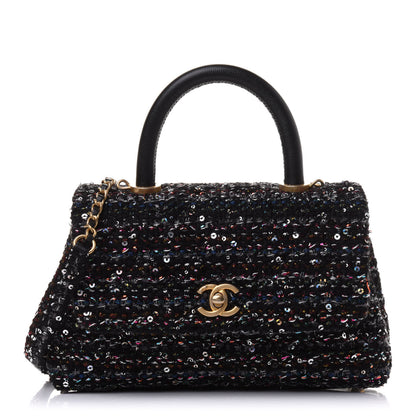 Chanel Tweed Sequin Mini Coco Handle Flap Black 1 of 11
