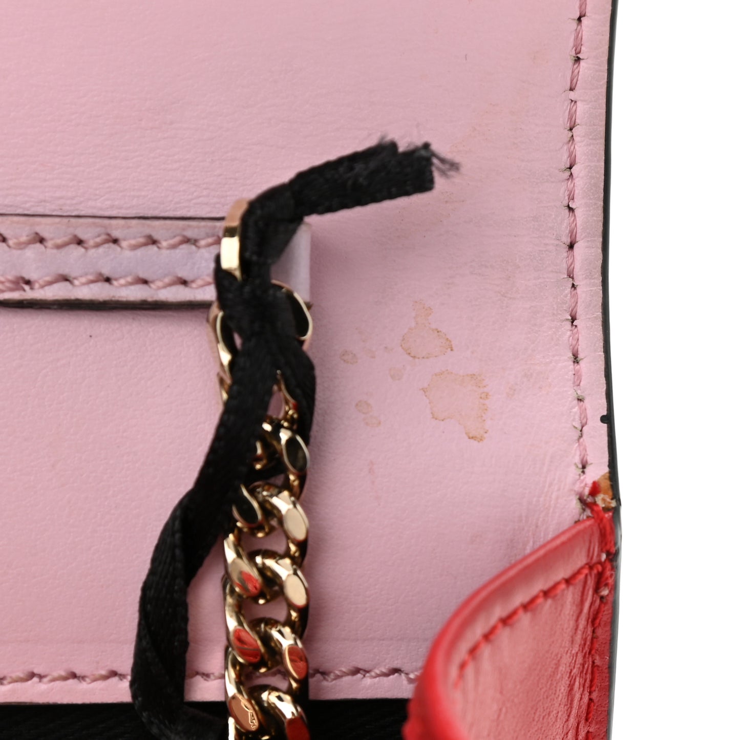 Calfskin Medusa Wallet on Chain Crossbody Pink Red