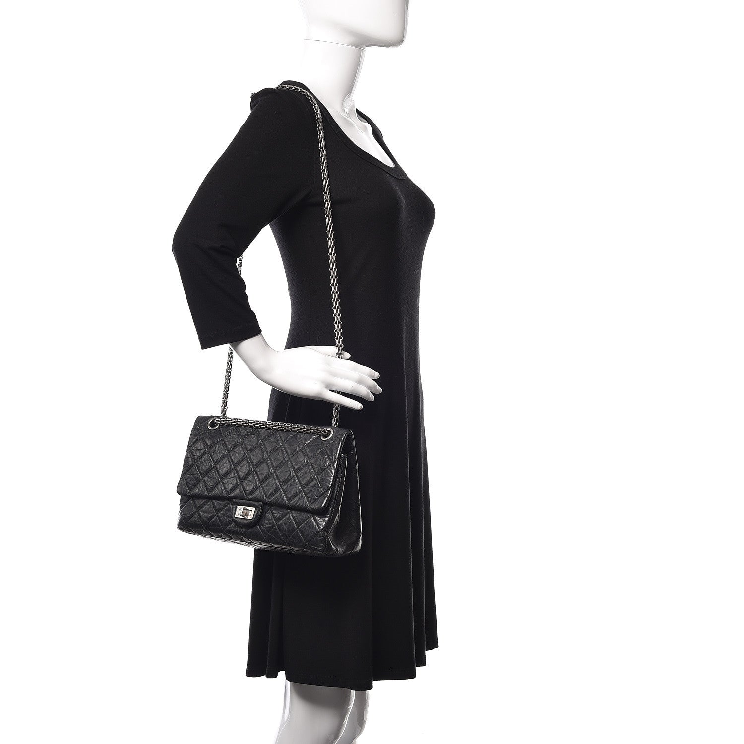 Chanel Aged Calfskin Quilted 2.55 Reissue 226 Flap Black 2 of 10