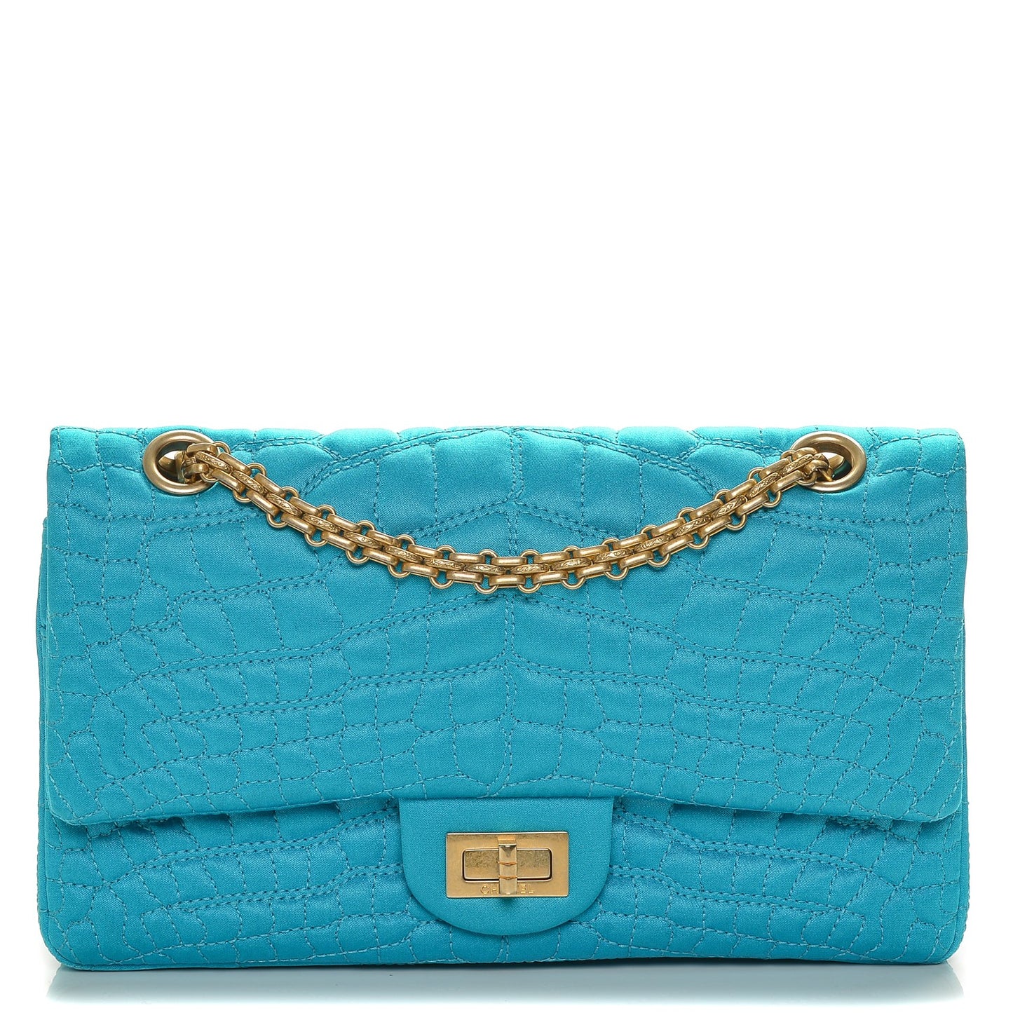 Satin Coco's Croc 2.55 Reissue 225 Flap Turquoise