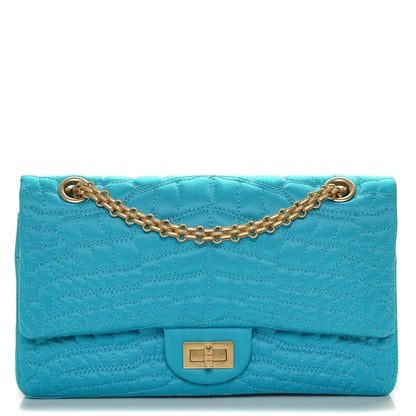 Chanel Satin Coco's Croc 2.55 Reissue 225 Flap Turquoise 1 of 8