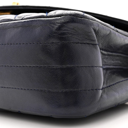 Chanel Lambskin Quilted Round Flap Navy 10 of 12