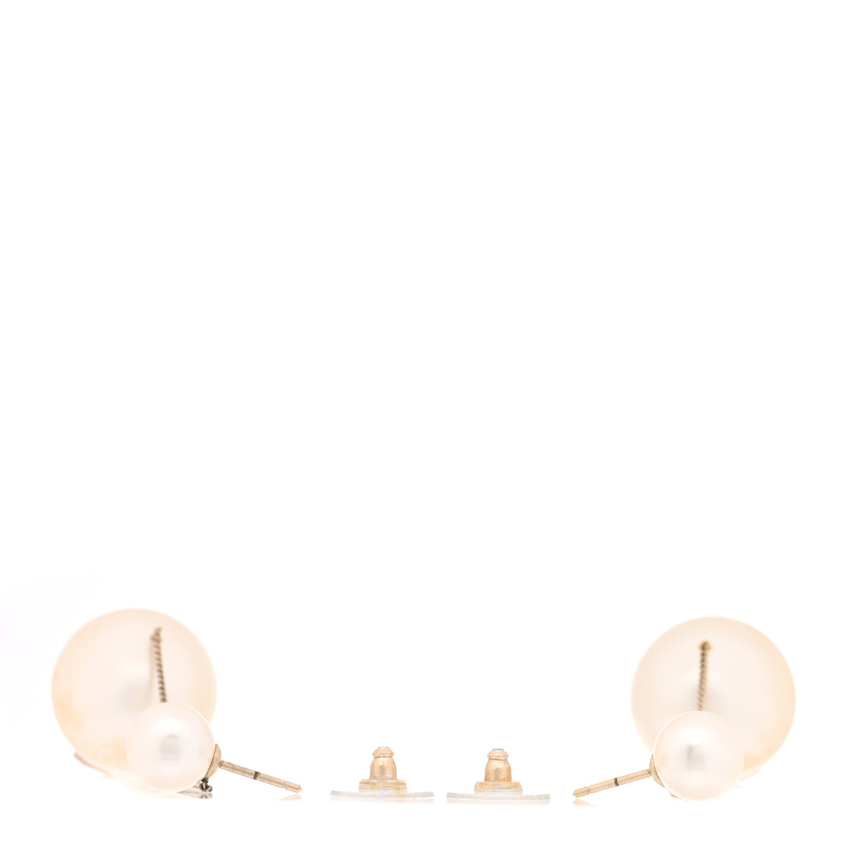 Pearl CC Chain Drop Earrings Gold
