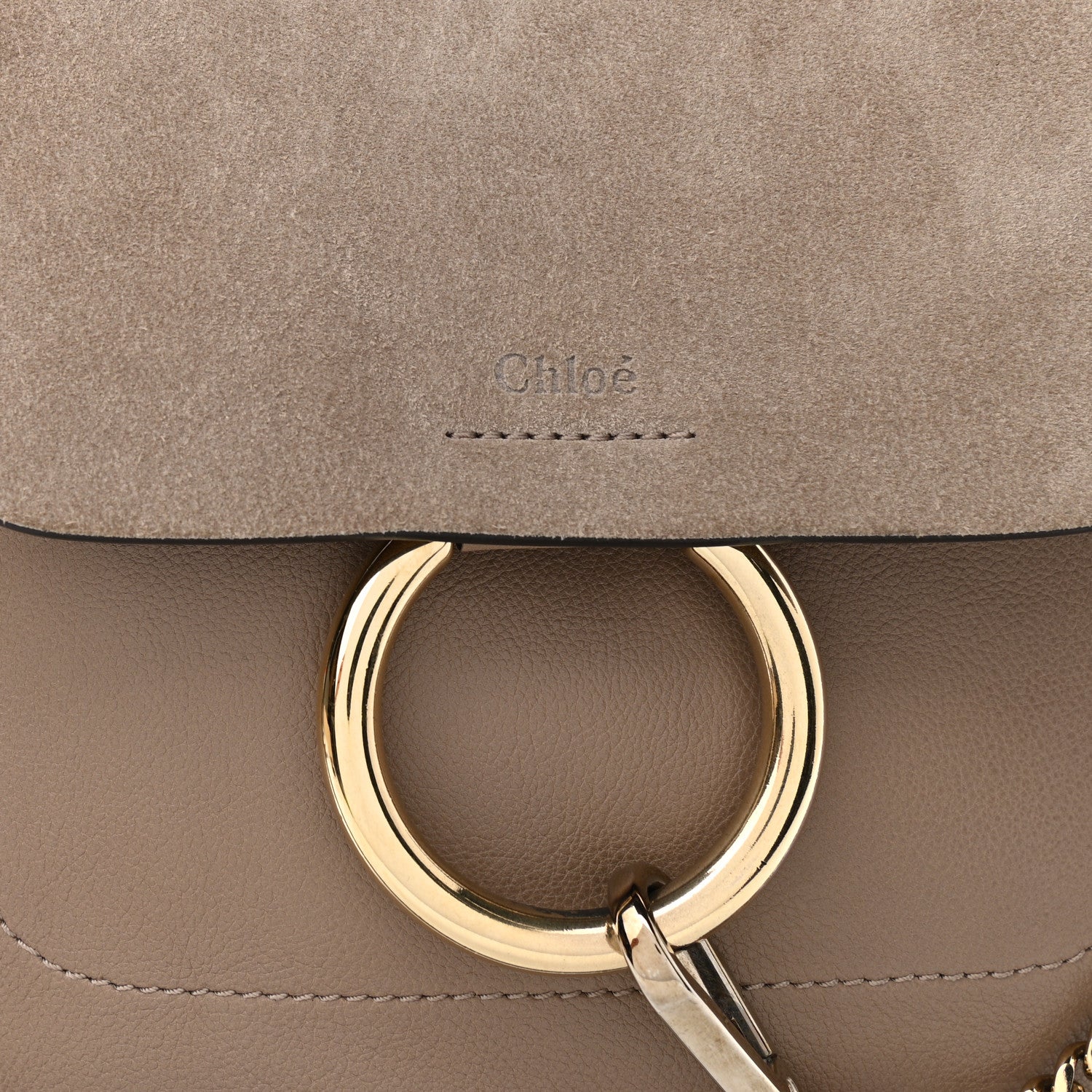 Chloe Suede Calfskin Medium Faye Backpack Motty Grey 8 of 11