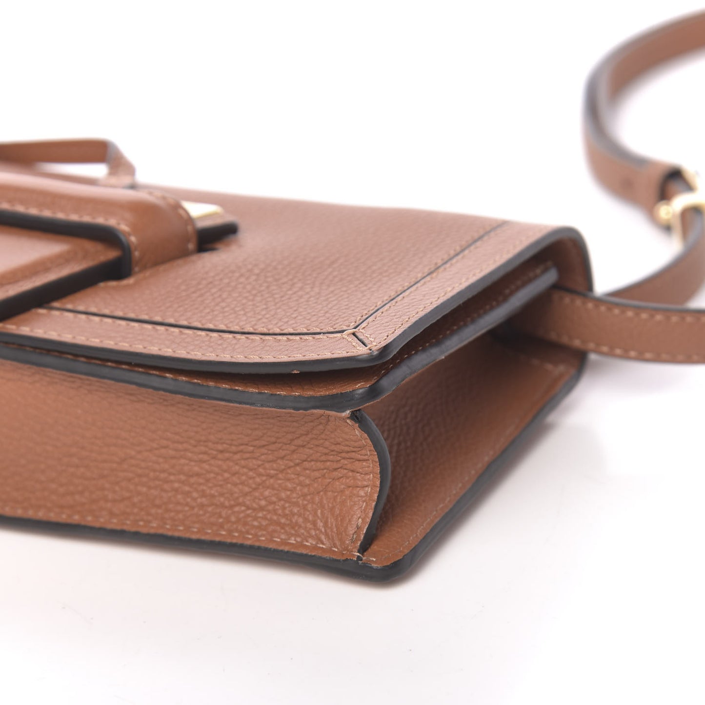 Grained Calfskin Mini Barcelona Shoulder Bag Tan