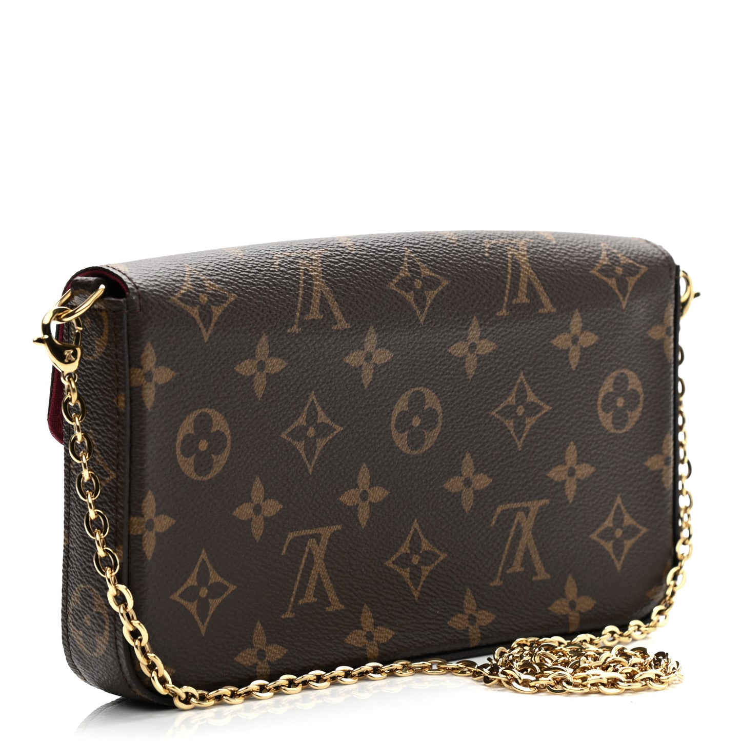 Monogram Pochette Felicie Chain Wallet Fuchsia