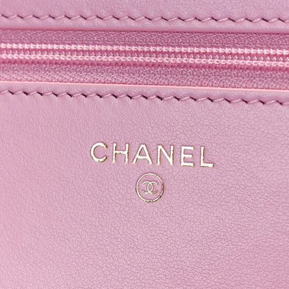 Chanel Shiny Caviar Quilted Pick Me Up Wallet On Chain WOC Pink 6 of 10