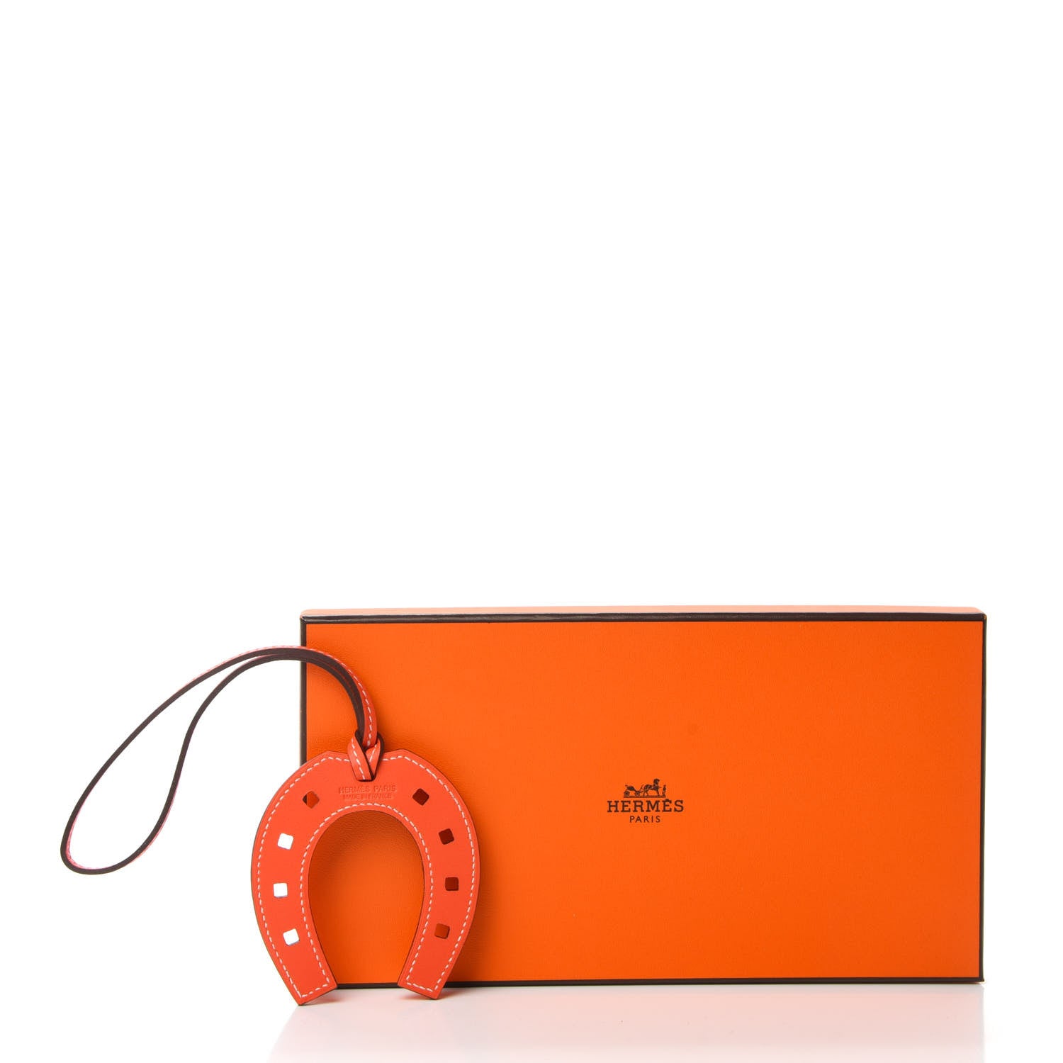Hermes Swift Paddock Horseshoe Bag Charm Orange Poppy 4 of 4