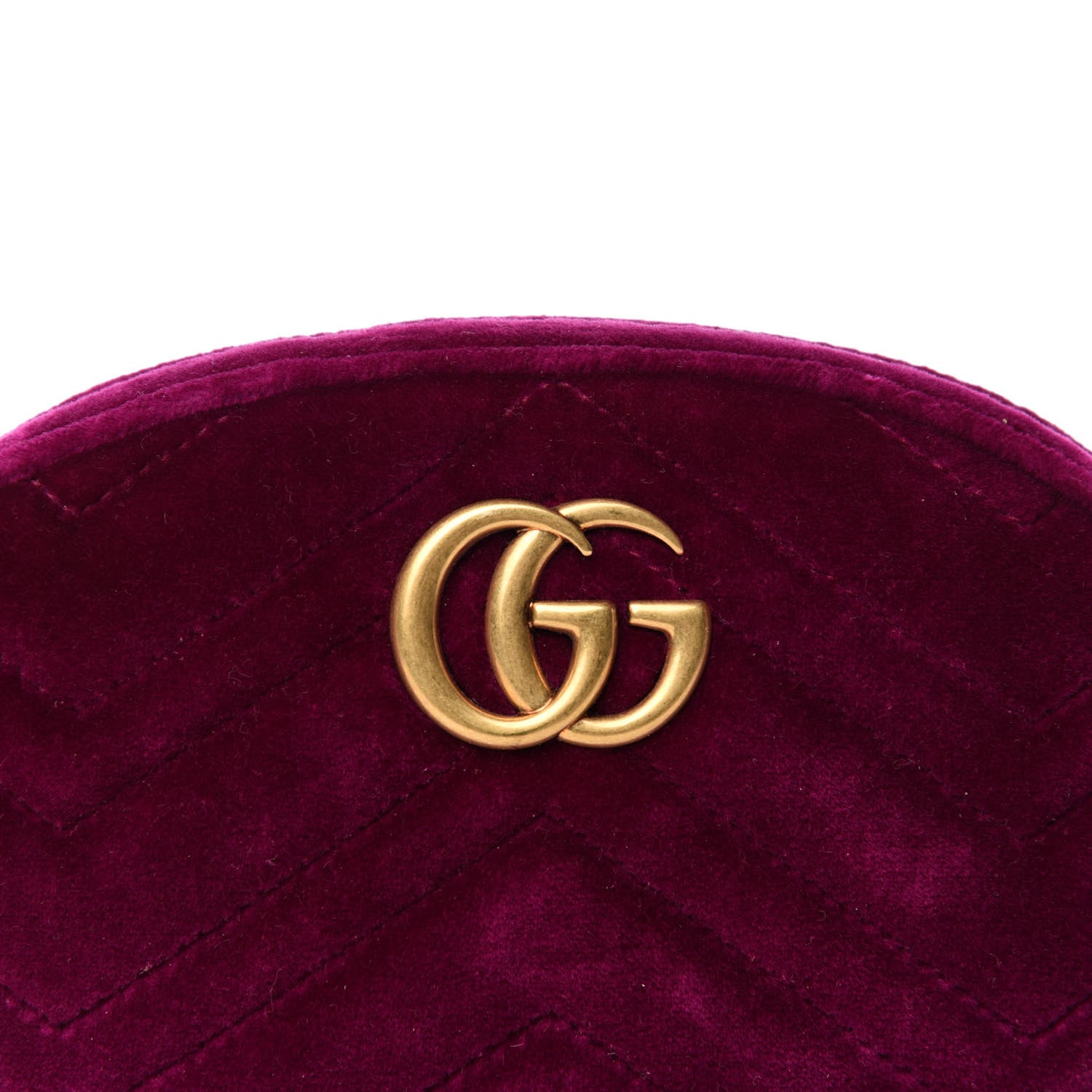 Gucci Velvet Matelasse GG Marmont Belt Bag 85 34 Fuchsia Violet Cyclamen 10 of 10