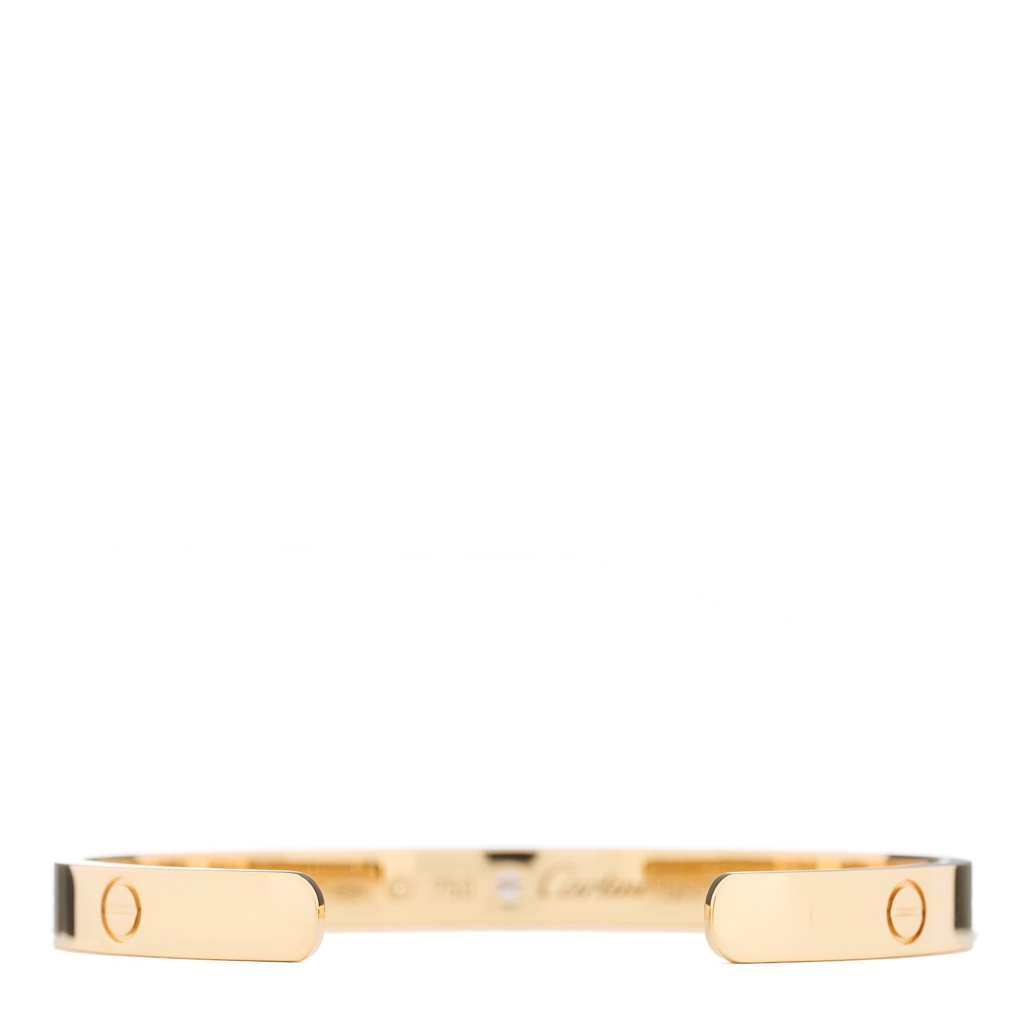 Cartier 18K Yellow Gold 1 Diamond LOVE Cuff Bracelet 18 2 of 3