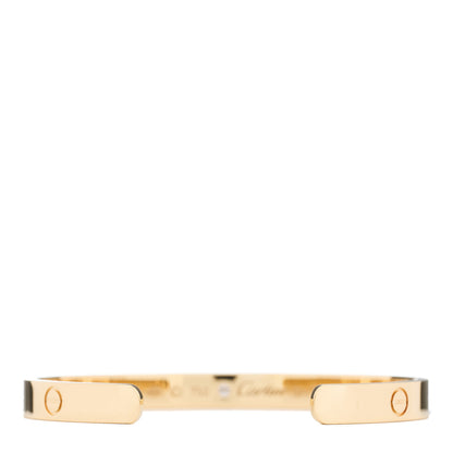 Cartier 18K Yellow Gold 1 Diamond LOVE Cuff Bracelet 18 2 of 3
