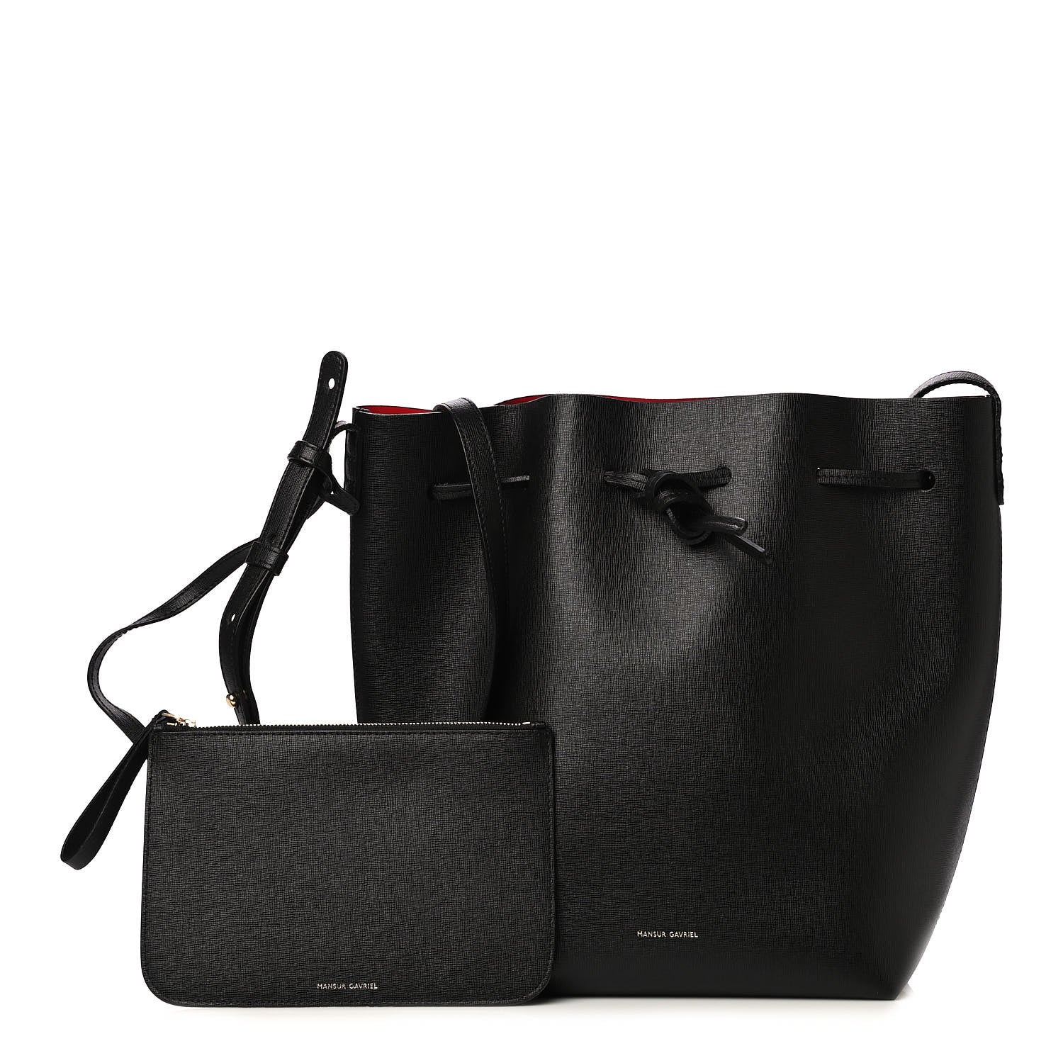 Mansur Gavriel Saffiano Bucket Bag Black Flamma 1 of 5