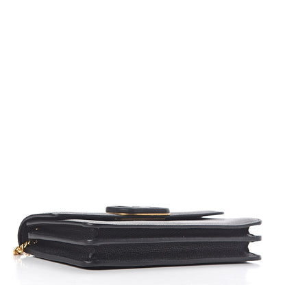 Valentino Garavani Grainy Calfskin Vlogo Wallet With Chain Black 4 of 9