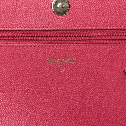 Chanel Caviar Quilted Boy Wallet On Chain WOC Fuchsia 5 of 12