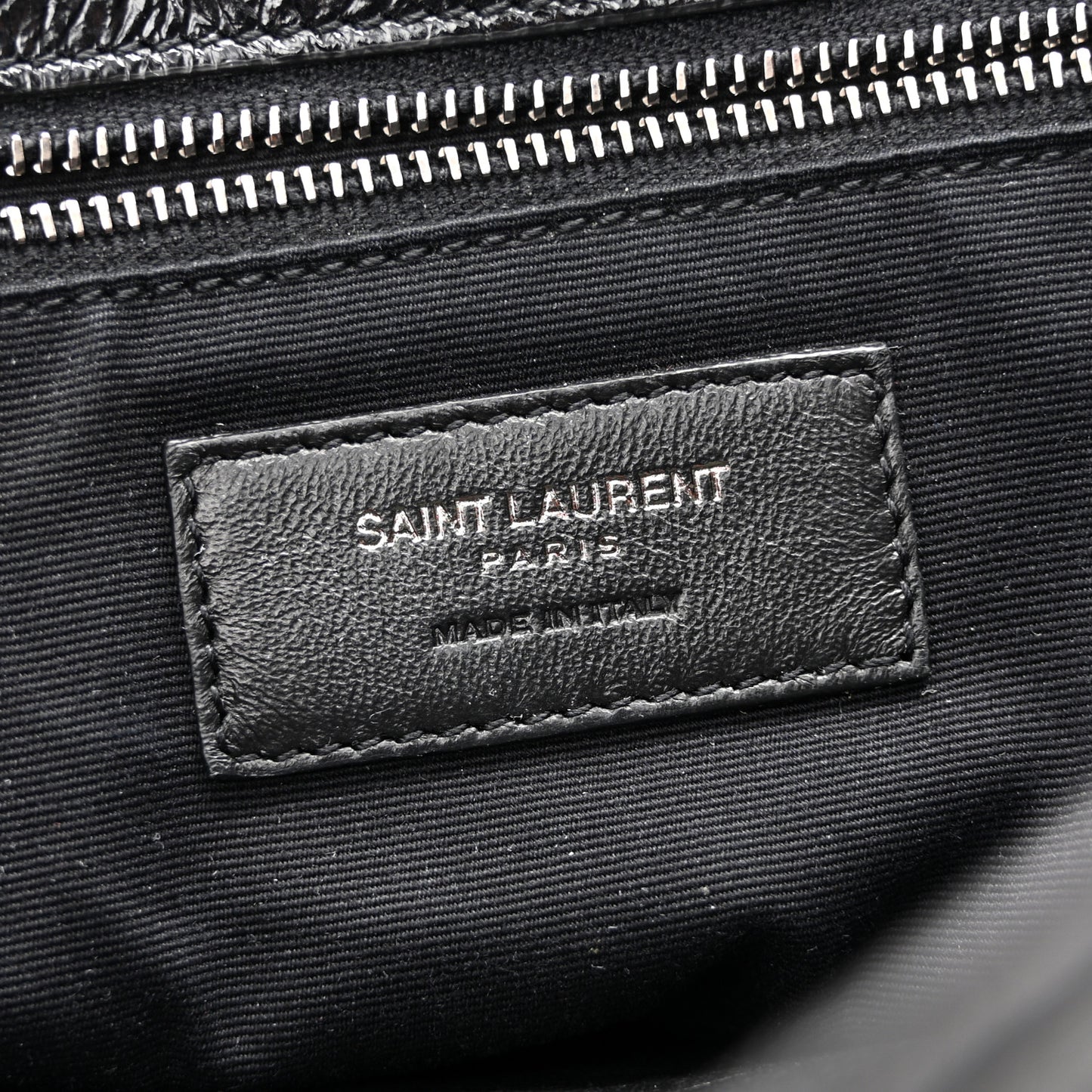 Crinkled Calfskin Matelasse Monogram Large Niki Chain Satchel Black