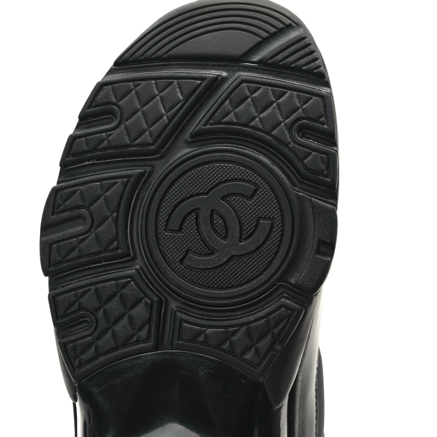Chanel Lambskin Fabric CC Uniform Sneakers 37.5 Black 6 of 8