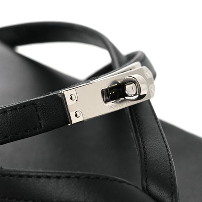 Hermes Calfskin Miss Sandals 37 Black 10 of 11