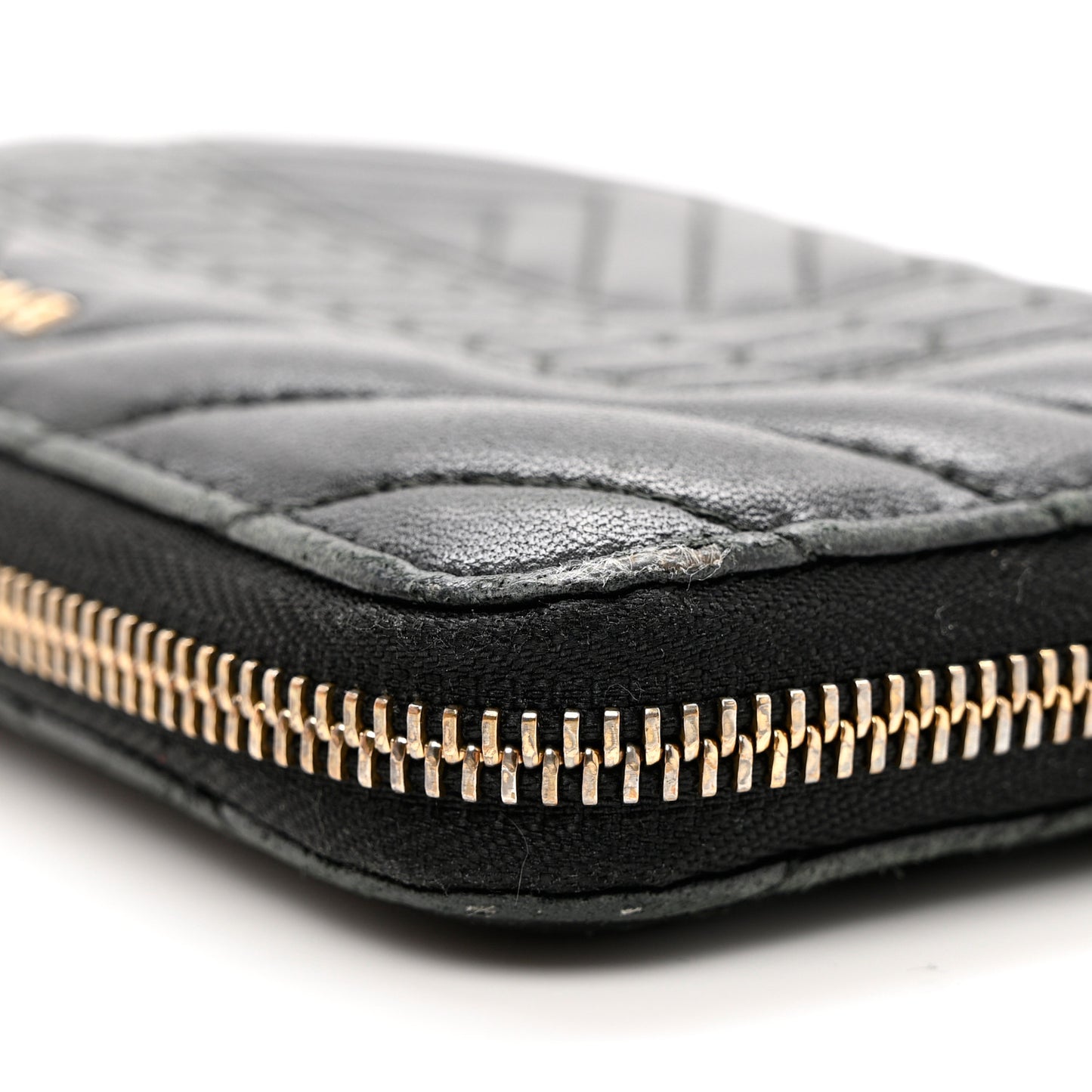 Calfskin Quilted Serpenti Zip Around Wallet Black