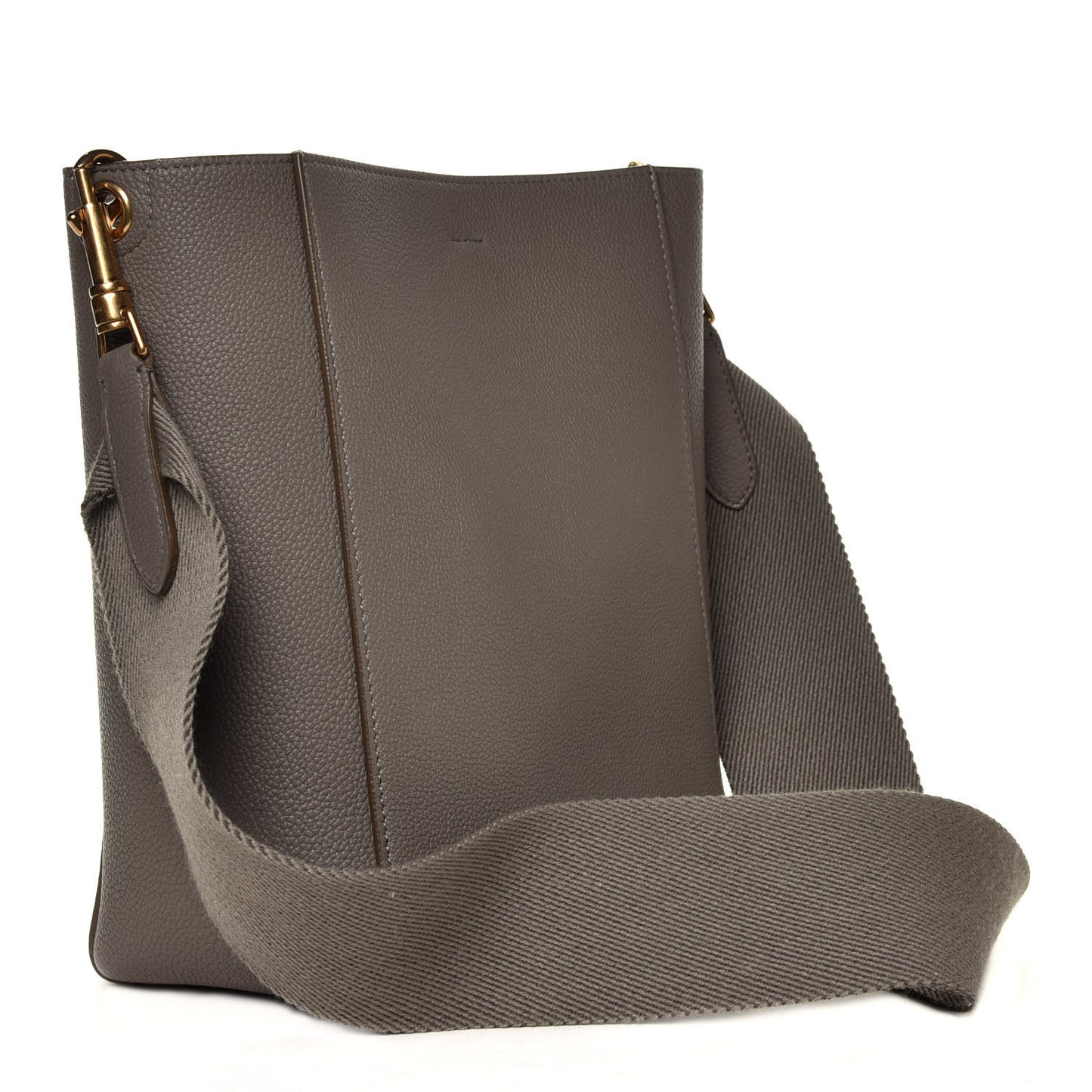 Soft Grained Calfskin Small Sangle Bucket Bag Taupe
