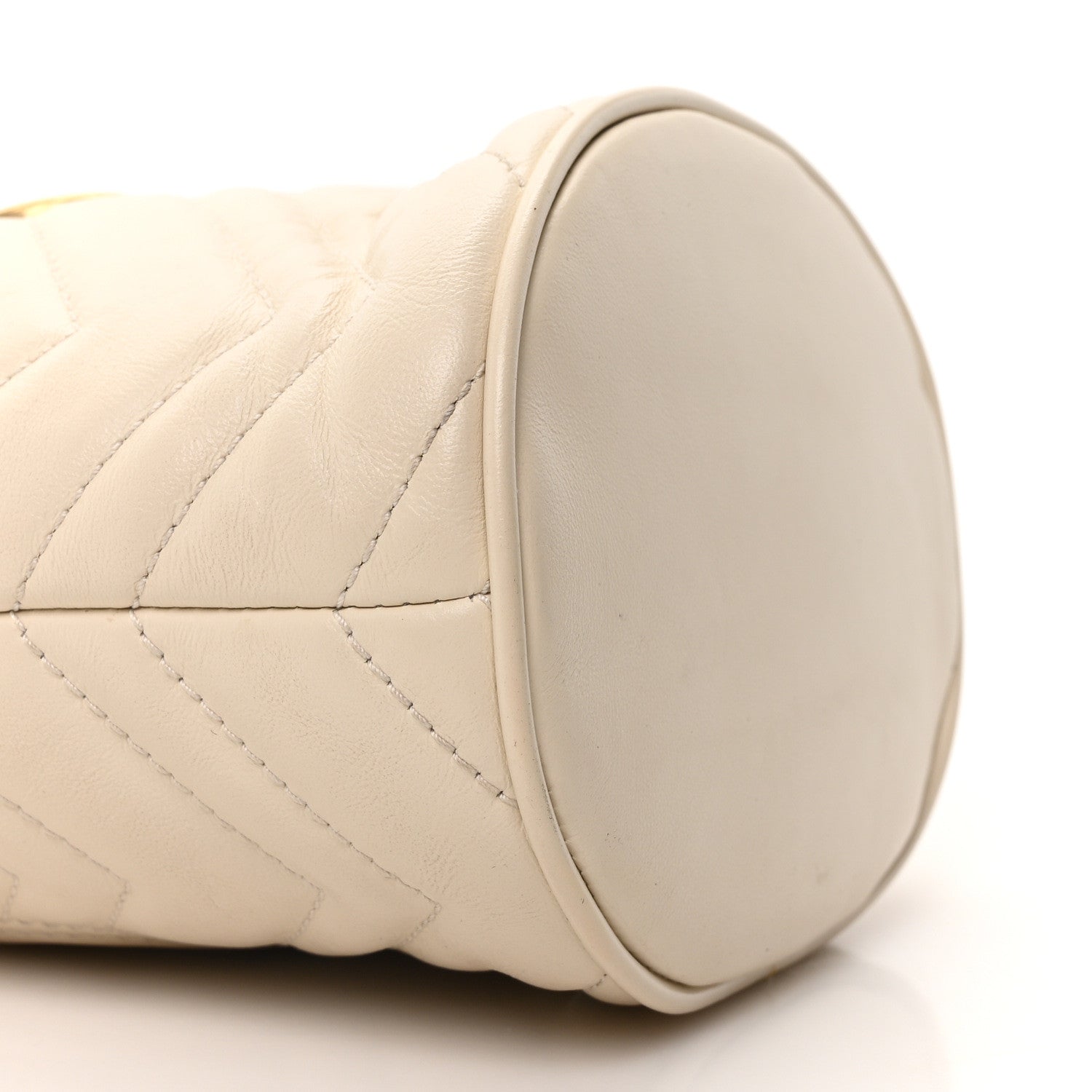 Gucci Calfskin Matelasse Mini GG Marmont 2.0 Bucket Bag White 8 of 9