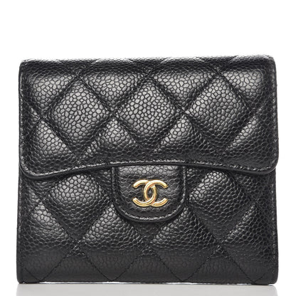 Chanel Caviar Quilted Compact Flap Wallet Black 1 of 8