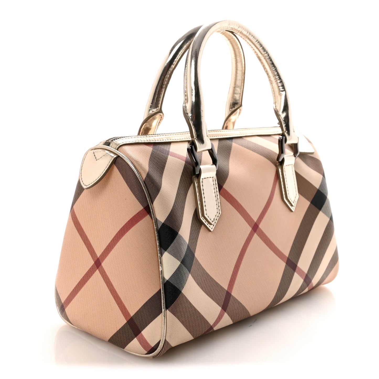 Patent Nova Check Small Chester Bowling Bag Nickel