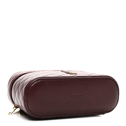 Saint Laurent Lambskin Quilted Mini Gaby Vanity Case Rouge Cabernet 4 of 10