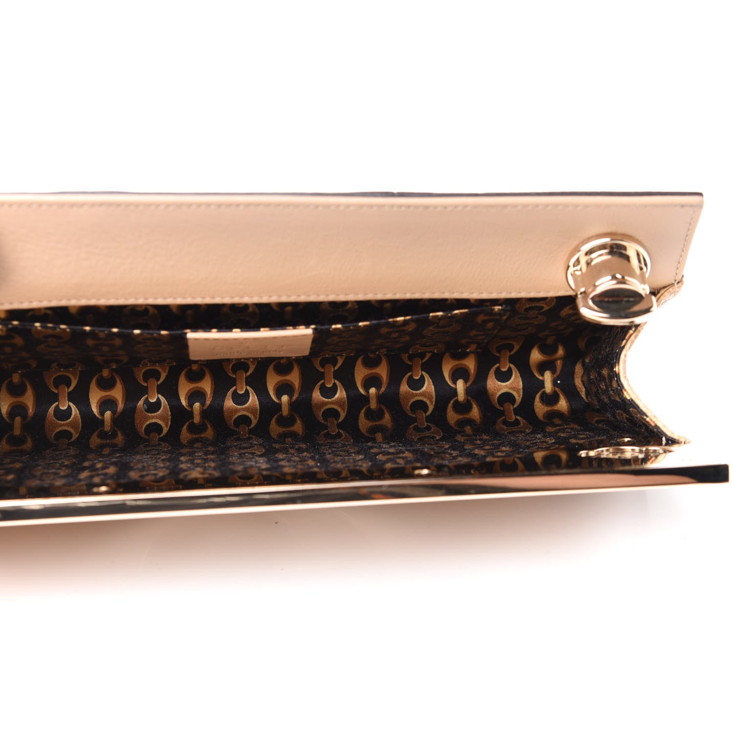 Gucci Ostrich Leg Britt Starlight Clutch Beige 5 of 10