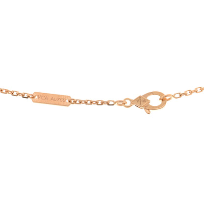 Van Cleef & Arpels 18K Rose Gold Diamond Mother of Pearl Two Butterfly Pendant Necklace 4 of 5