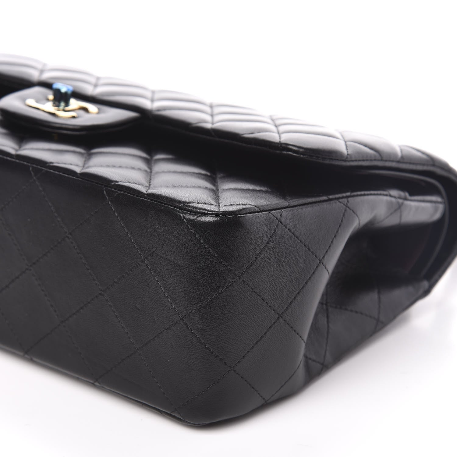 Chanel Lambskin Quilted Jumbo Double Flap Black 8 of 14