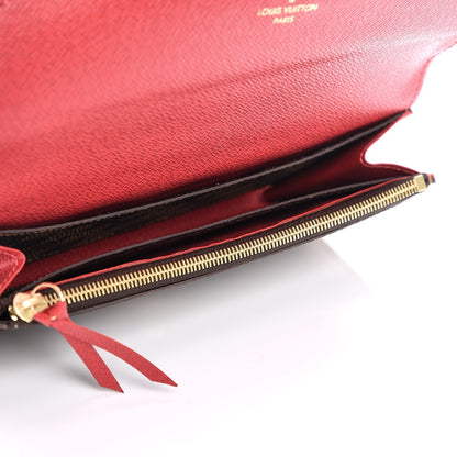 Louis Vuitton Damier Ebene Emilie Wallet Red 5 of 7