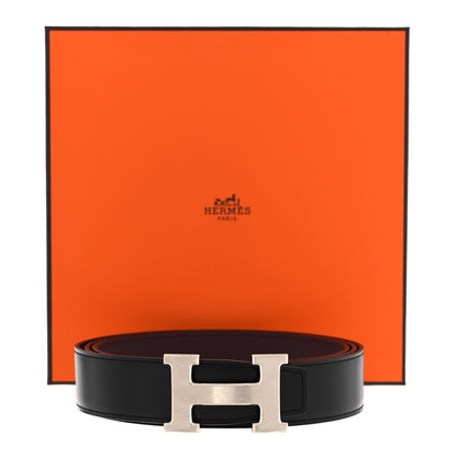 Hermes Box Togo 32mm H Belt 120 Black Bordeaux 6 of 6
